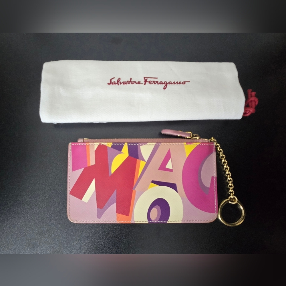 🛑SOLD‼️Salvatore Ferragamo Colorful Letter Wallet with Gold Accent - Picture 2 of 8